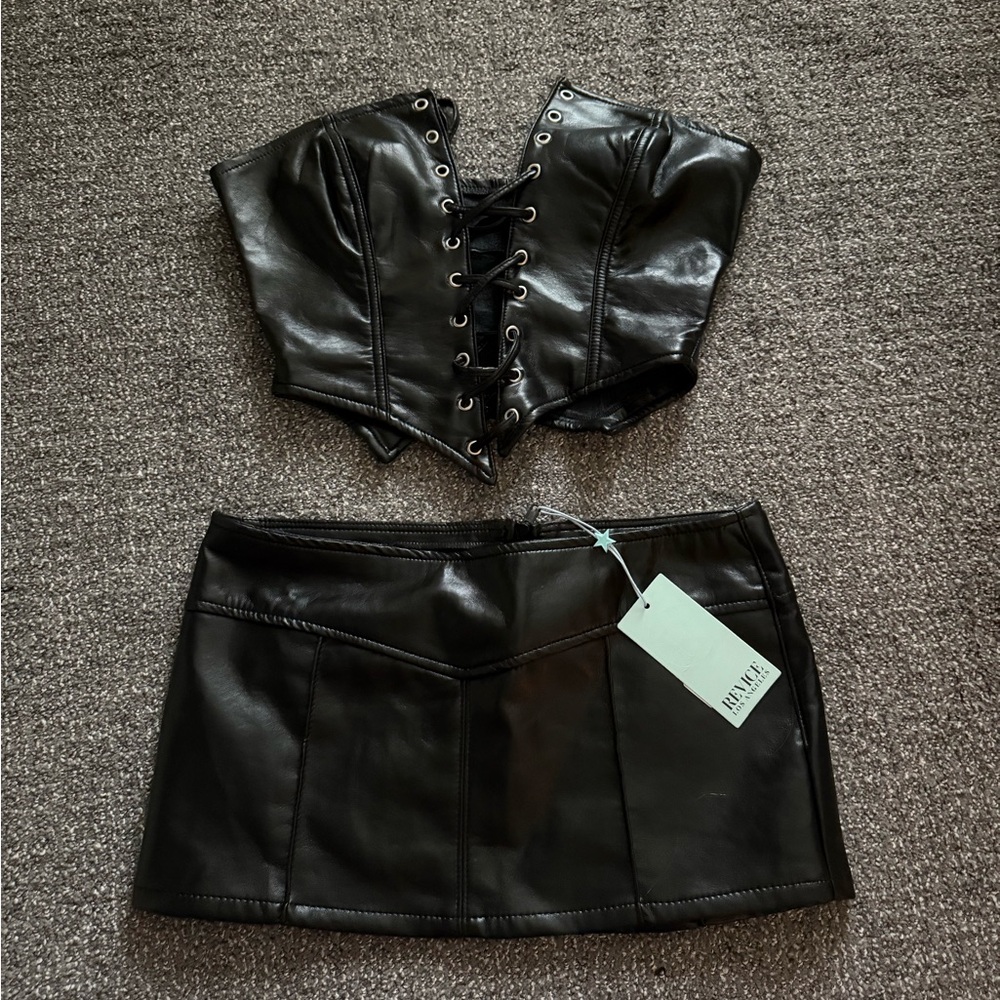 Revice Black Mini Skirt Set for Night Out